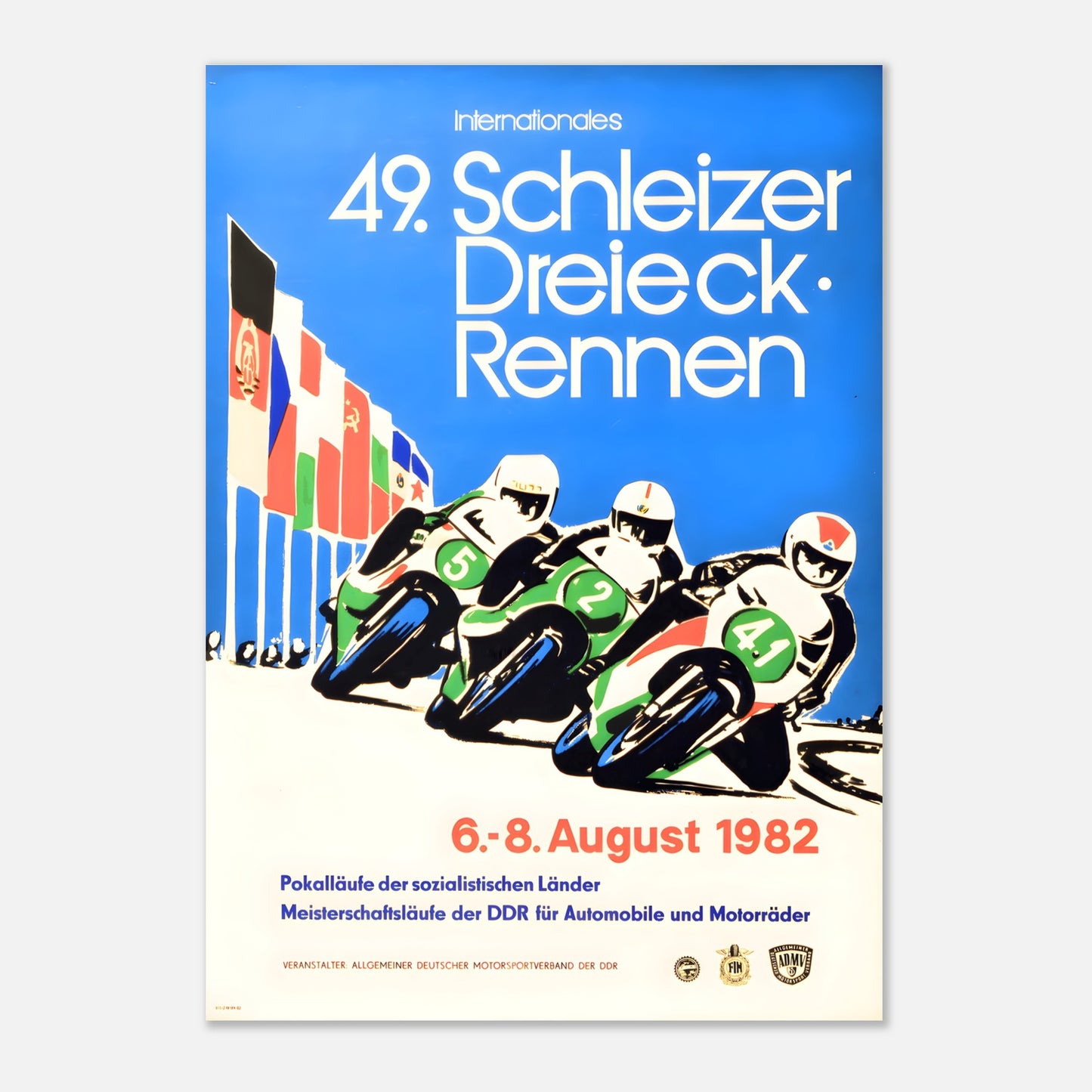 49. Schleizer Dreieck - Rennen Retro Poster 1982