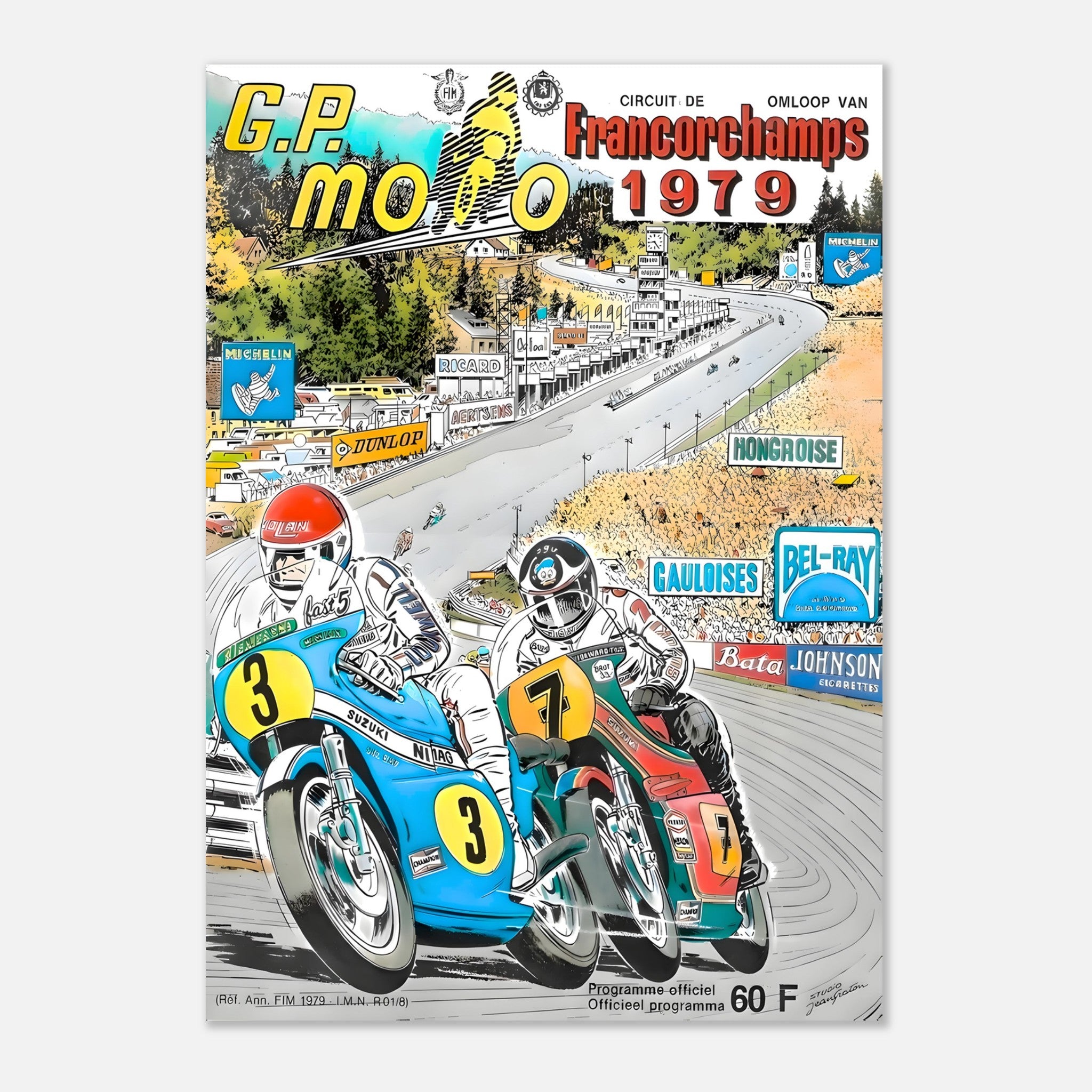 80年代 フランス パリ ヘレネ・マジェラ ボディビル 筋トレ アートポスター Poster 1979 - Belgian Grand Prix - Spa Francorchamps – Racing