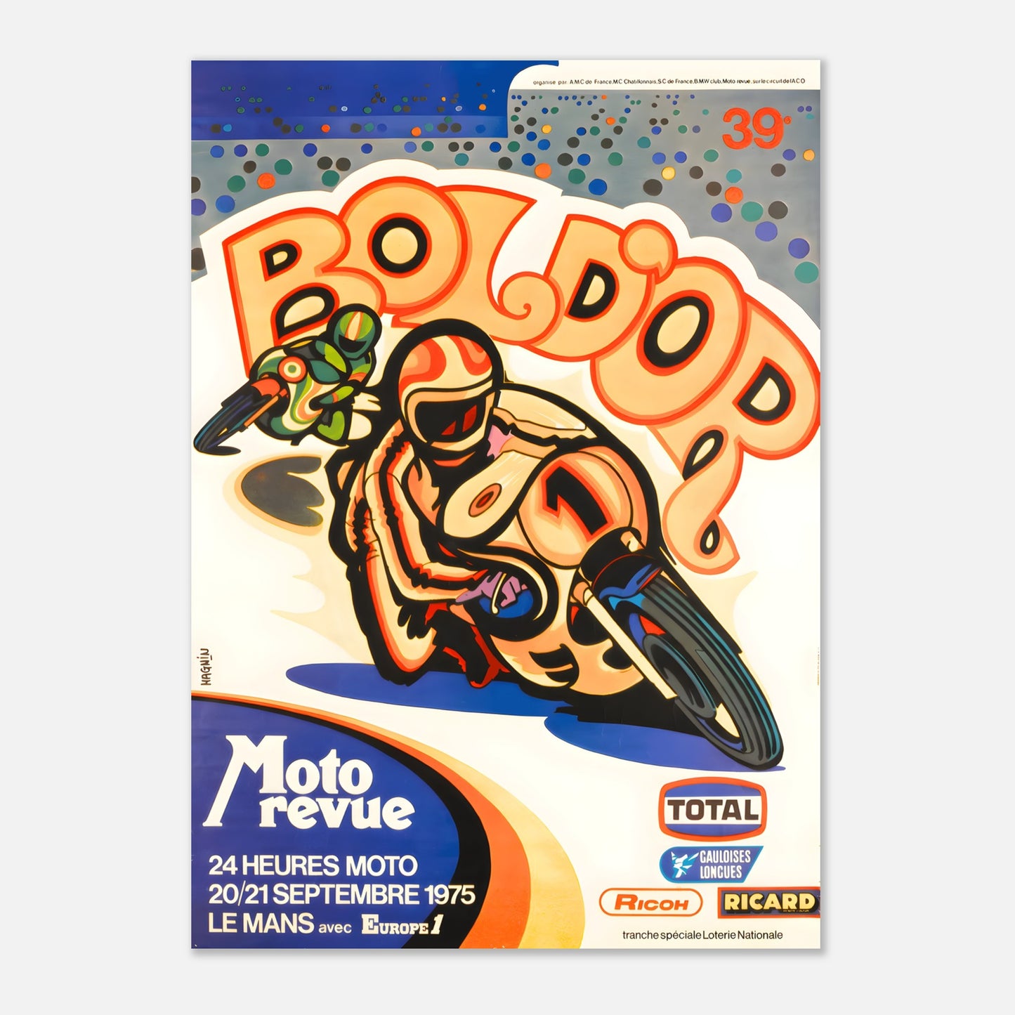 Bol d'Or Moto Retro Poster 1975 - Le Mans