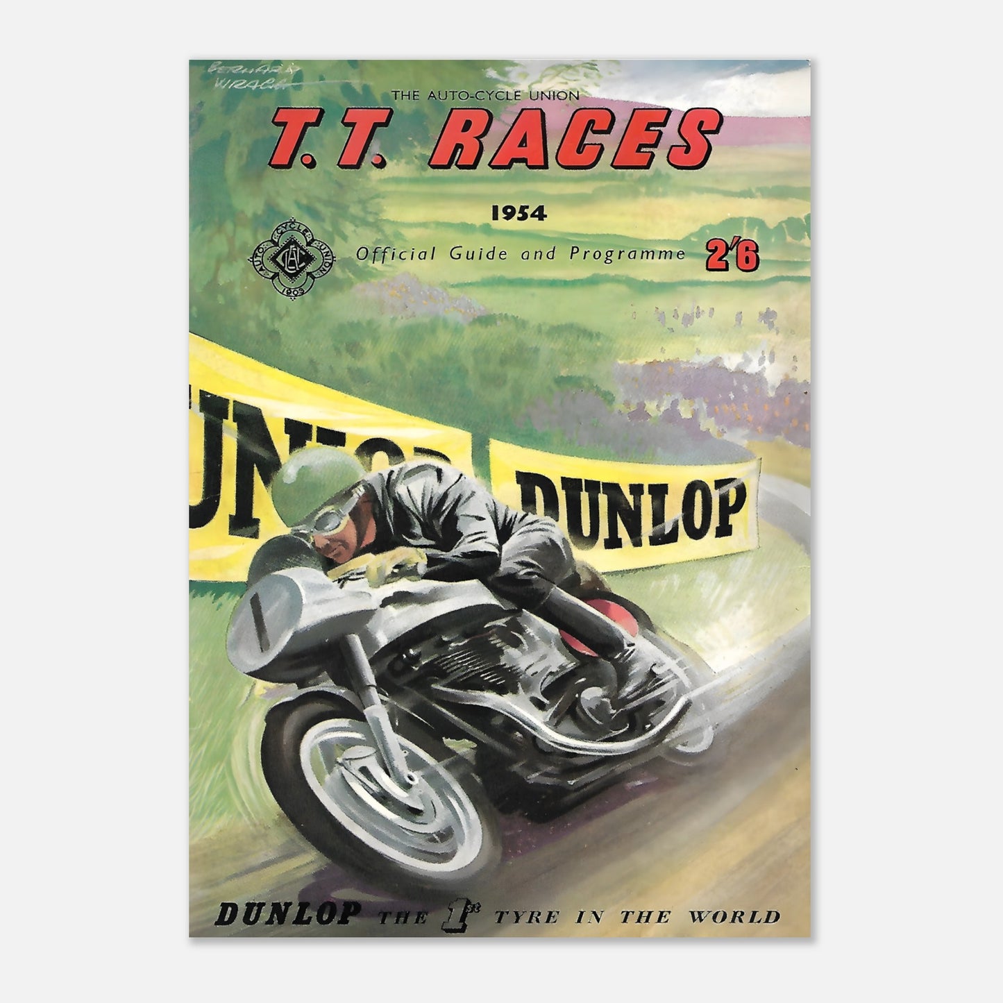 Isle of Man Tourist Trophy Retro Poster 1954