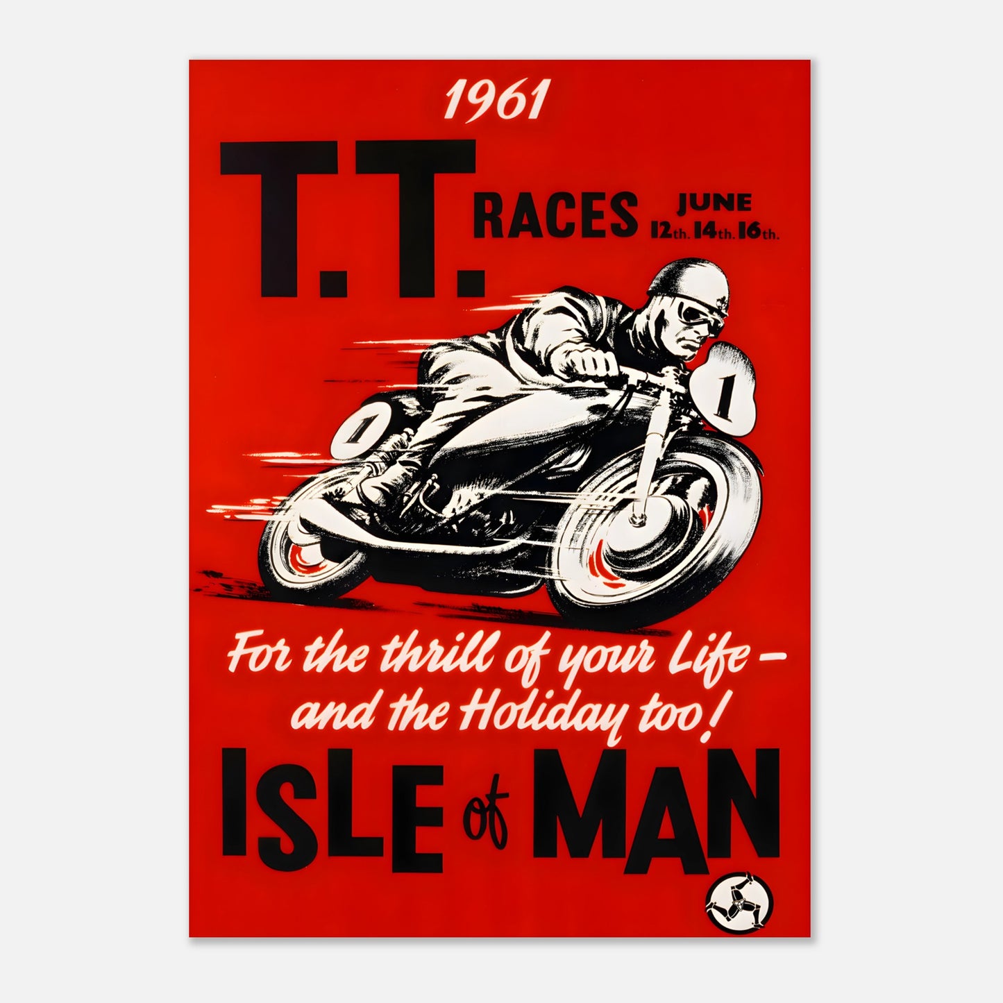 Isle of Man Tourist Trophy Retro Poster 1961