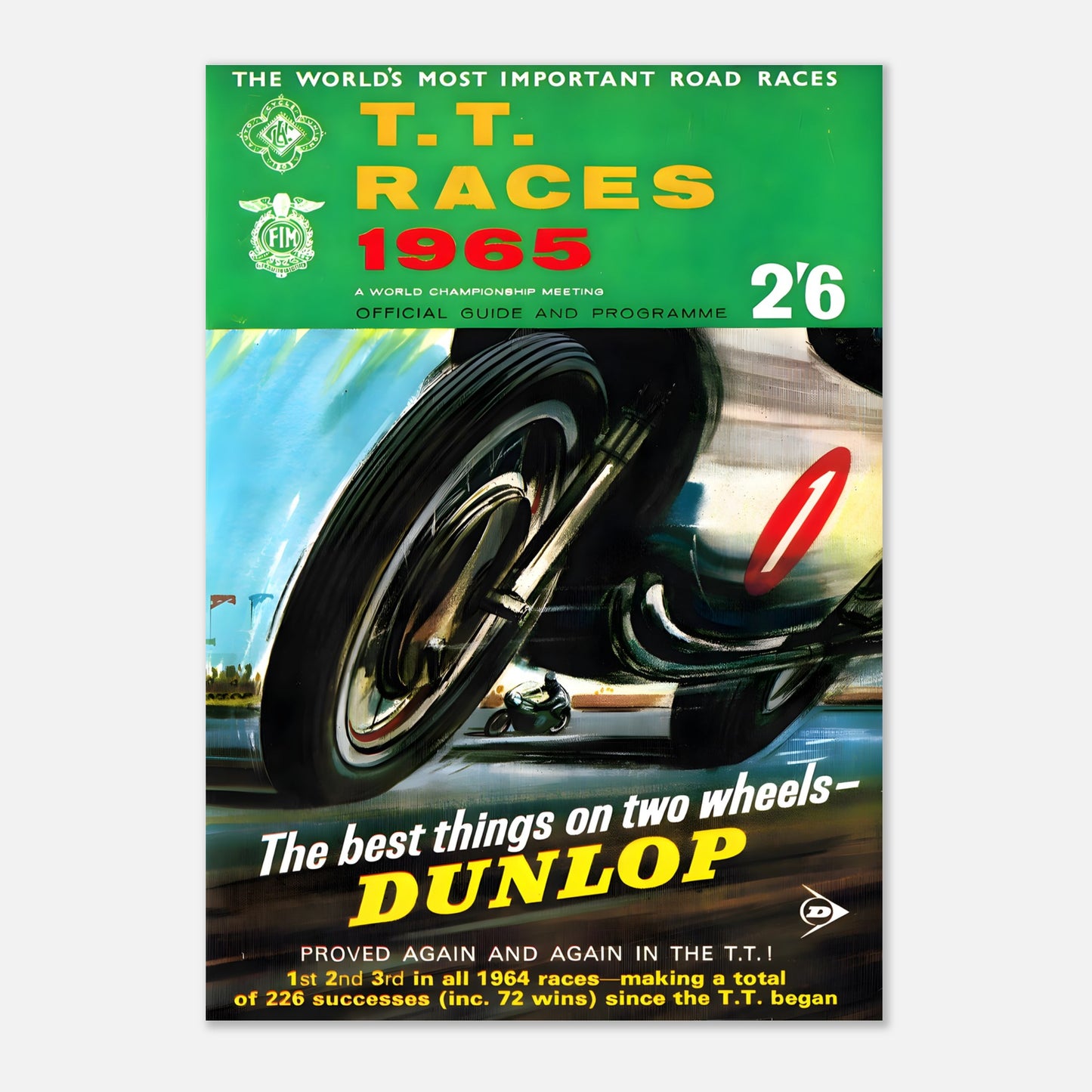Isle of Man Tourist Trophy Retro Poster 1965