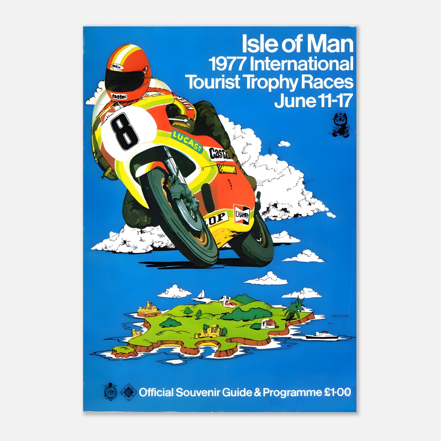 Isle of Man Tourist Trophy Retro Poster 1977
