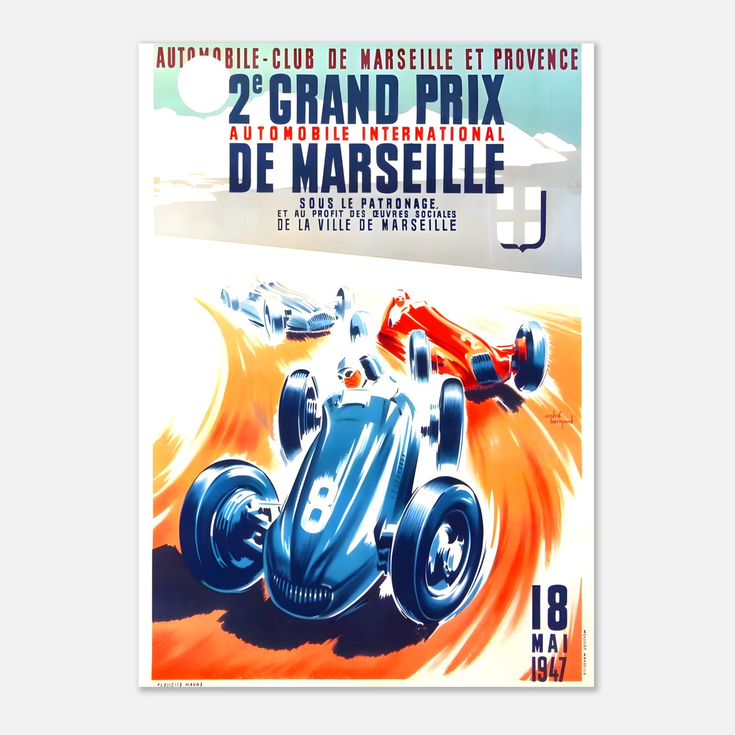 Poster 1947 - Marseille (France) F1 Grand Prix