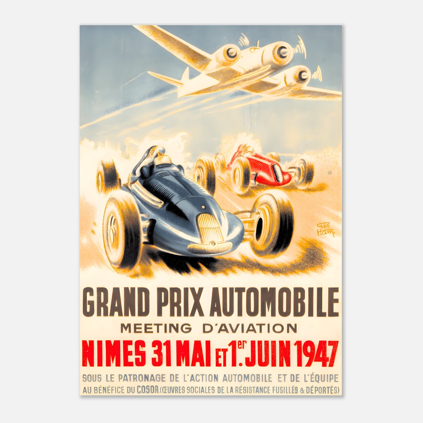 Poster 1947 - Nimes (France) F1 Grand Prix