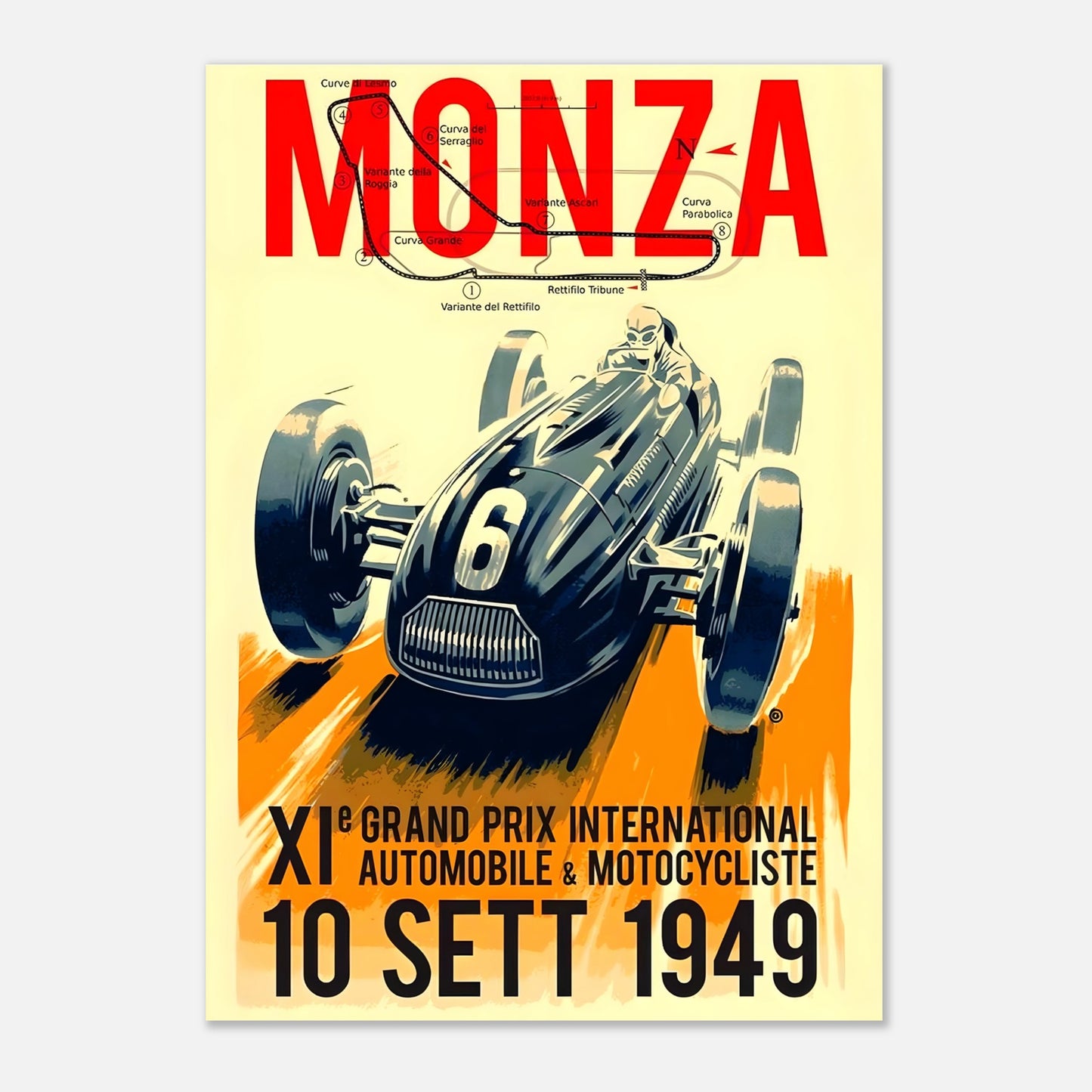 Poster 1949 - Italian F1 Grand Prix - Monza