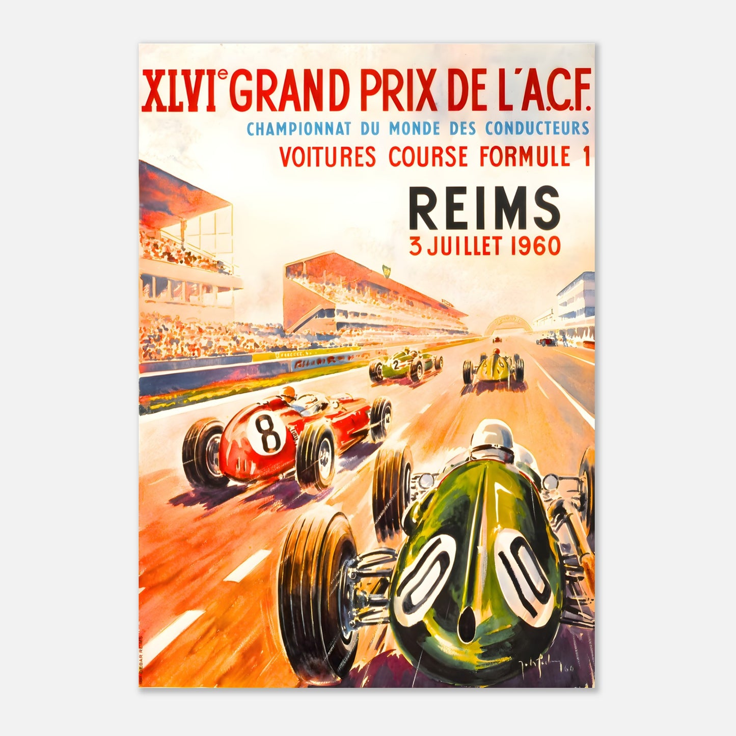 Poster 1960 - A.C.F. Reims (France) F1 Grand Prix