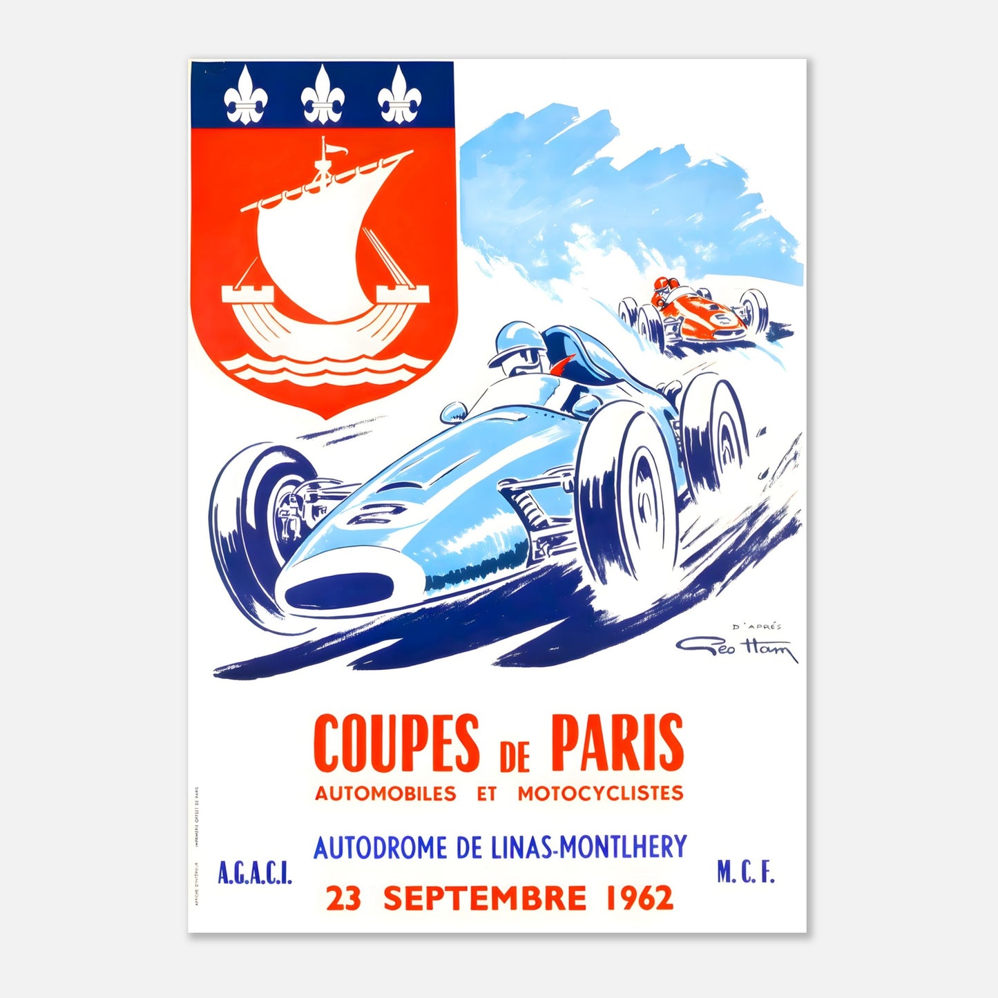 Poster 1962 - Paris Cup - Autodrome de Linas-Montlhery