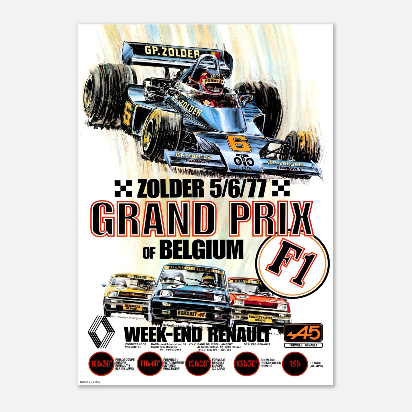 Poster 1977 - Belgian F1 Grand Prix - Zolder