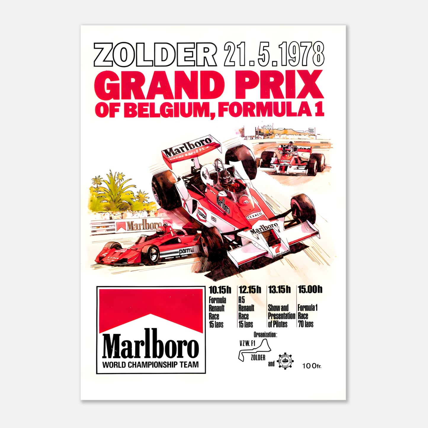 Poster 1978 - Belgian F1 Grand Prix - Zolder