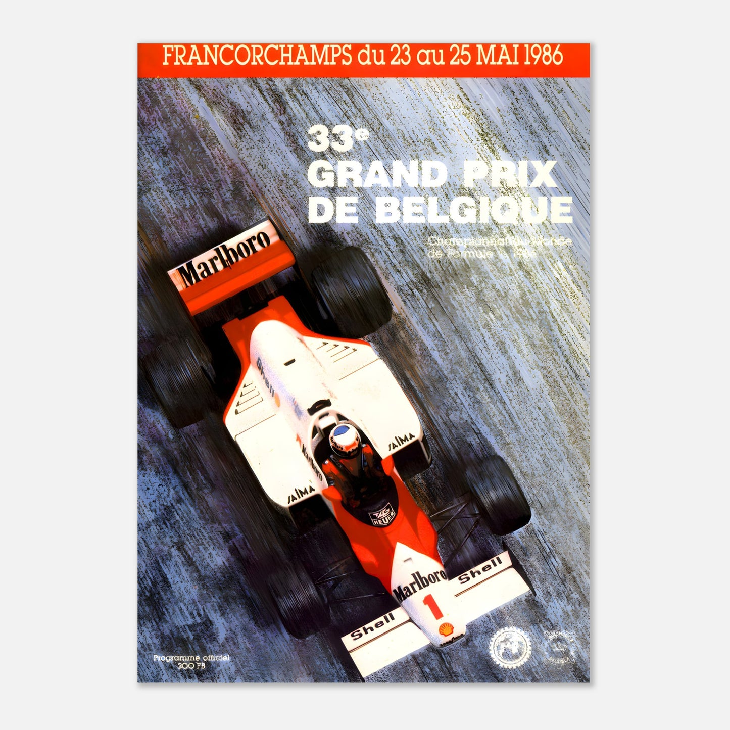 Poster 1986 - Belgian F1 Grand Prix - Spa Francorchamps