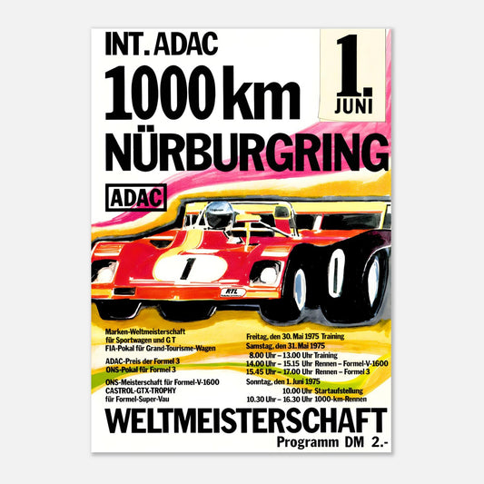 1000 km Nürburgring - 1975 Retro Poster