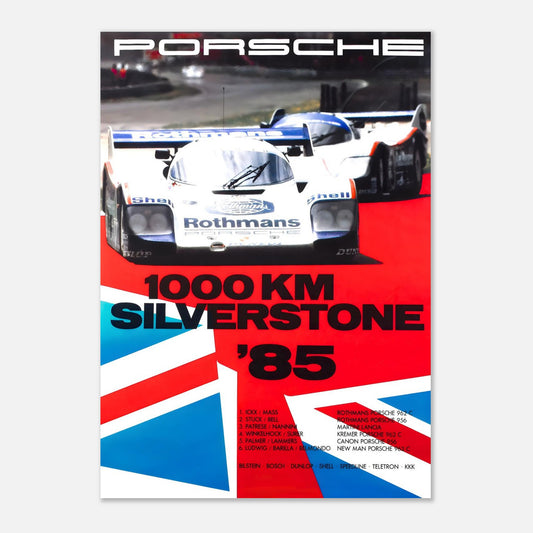 1000 km Silverstone 1985 - Porsche Retro Poster