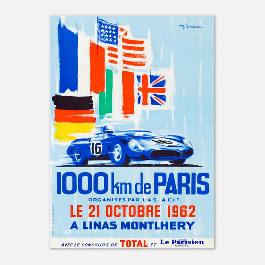 1000 km of Paris - Autodrome Linas-Montlhéry Retro Poster