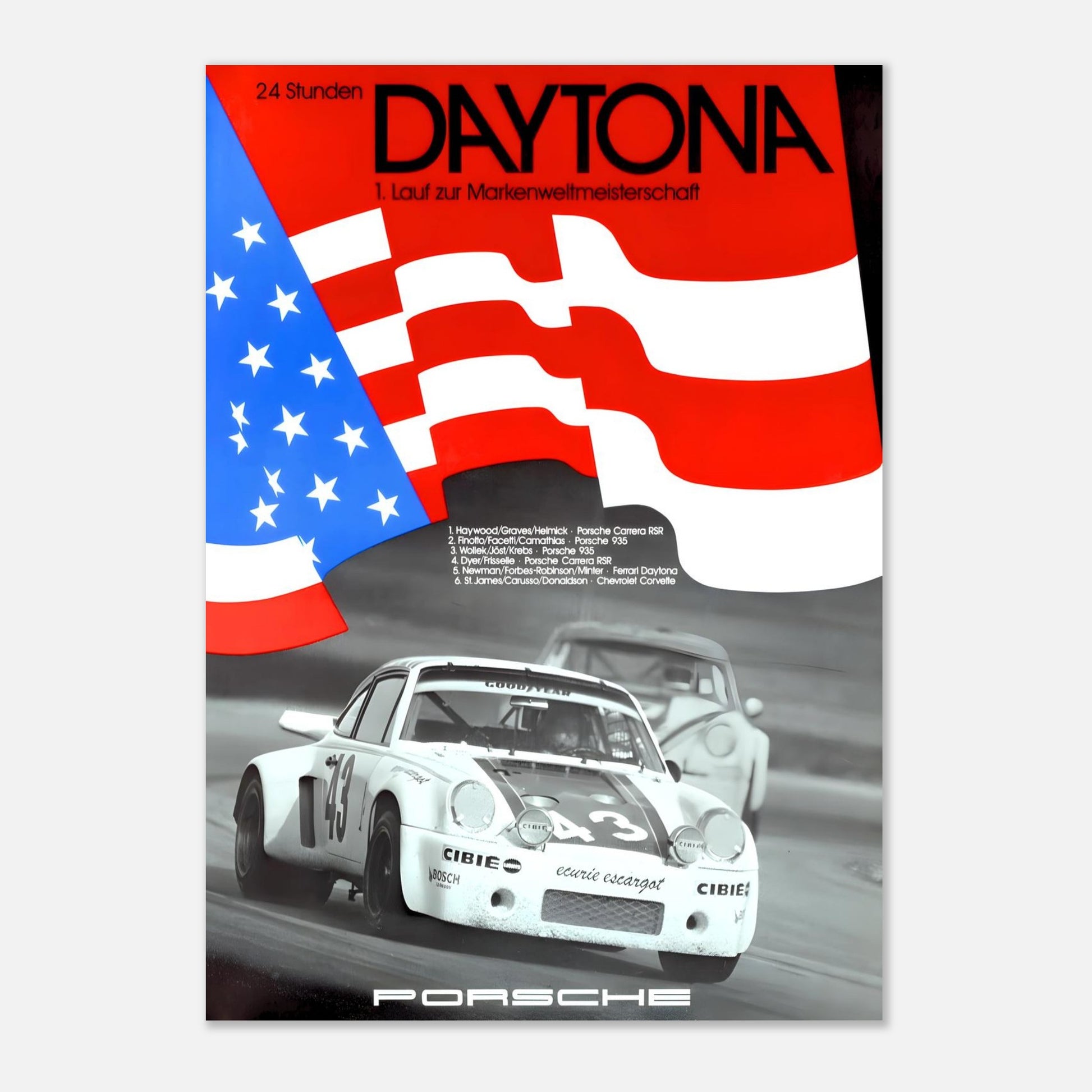 24h Daytona - Porsche 1970 Retro Poster