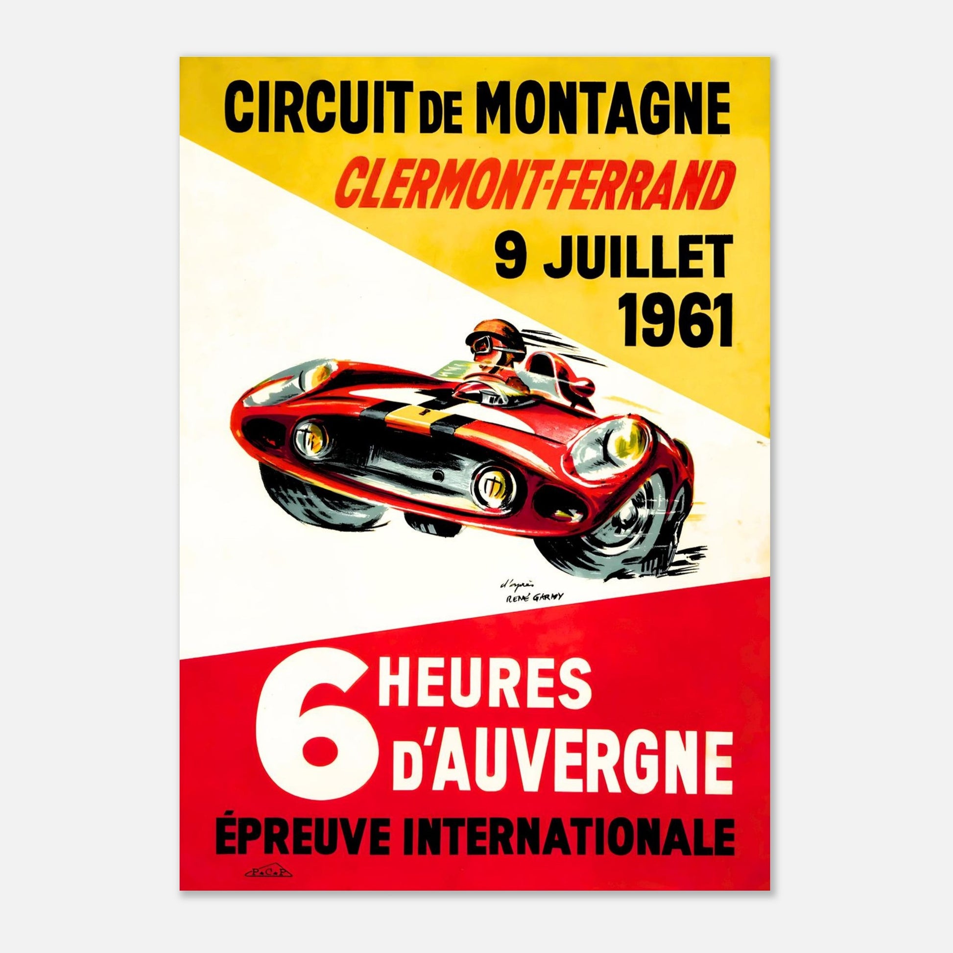 6 heures d'Auvergne - Charade - 1961 Retro Poster