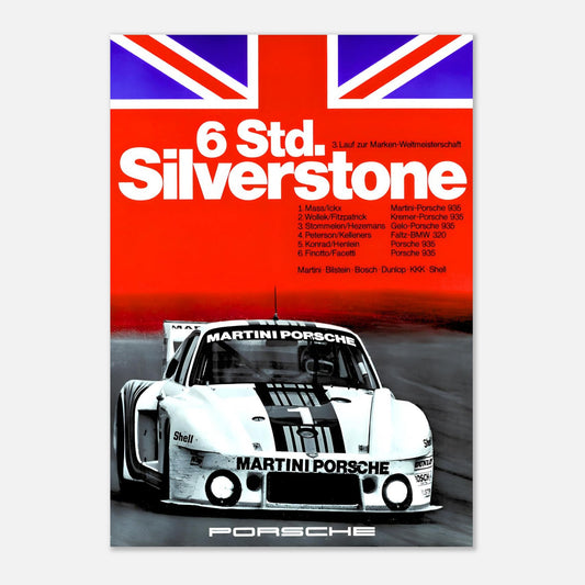 6 hours Silverstone 1977 - Porsche Retro Poster