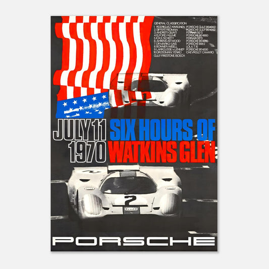 6 hours of Watkins Glen 1970 - Porsche Retro Poster