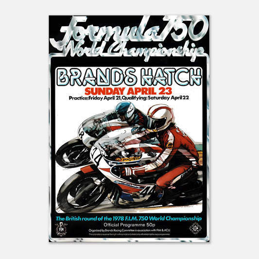 750 British Moto Grand Prix Retro Poster 1978 - Brands Hatch