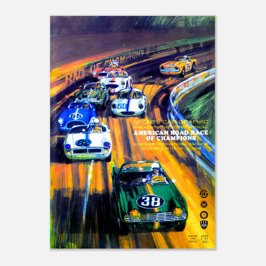 American Road Race of Champions - Riverside International Raceway - 1964 Retro Poster