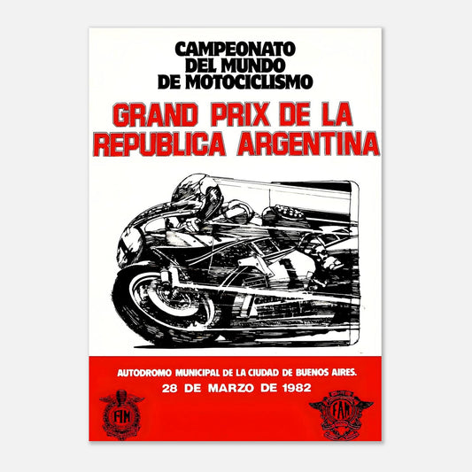 Argentine Moto Grand Prix Retro Poster 1982