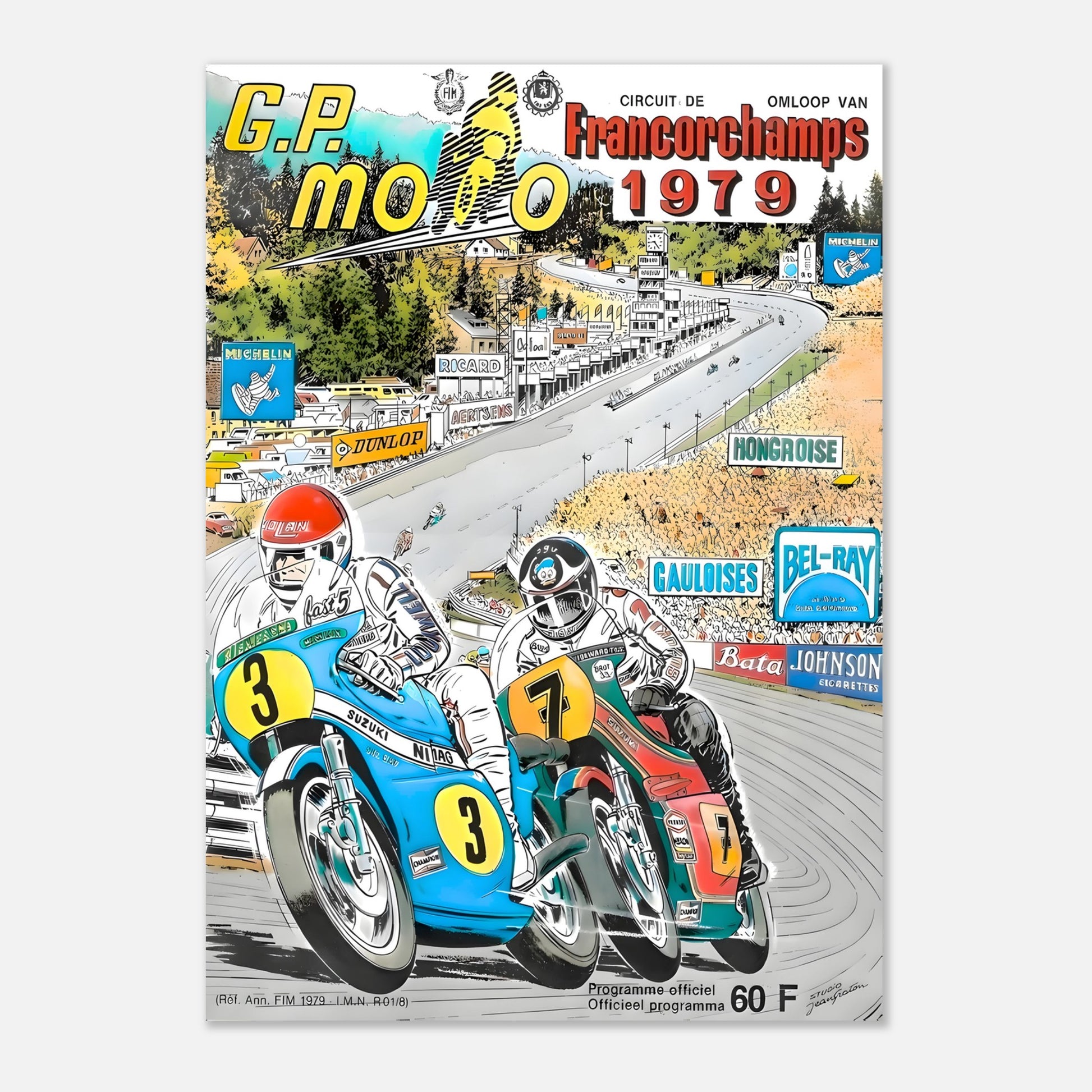 Belgian Moto Grand Prix Retro Poster 1979 - Spa Francorchamps