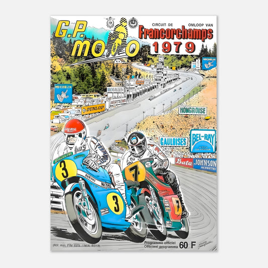 Belgian Moto Grand Prix Retro Poster 1979 - Spa Francorchamps