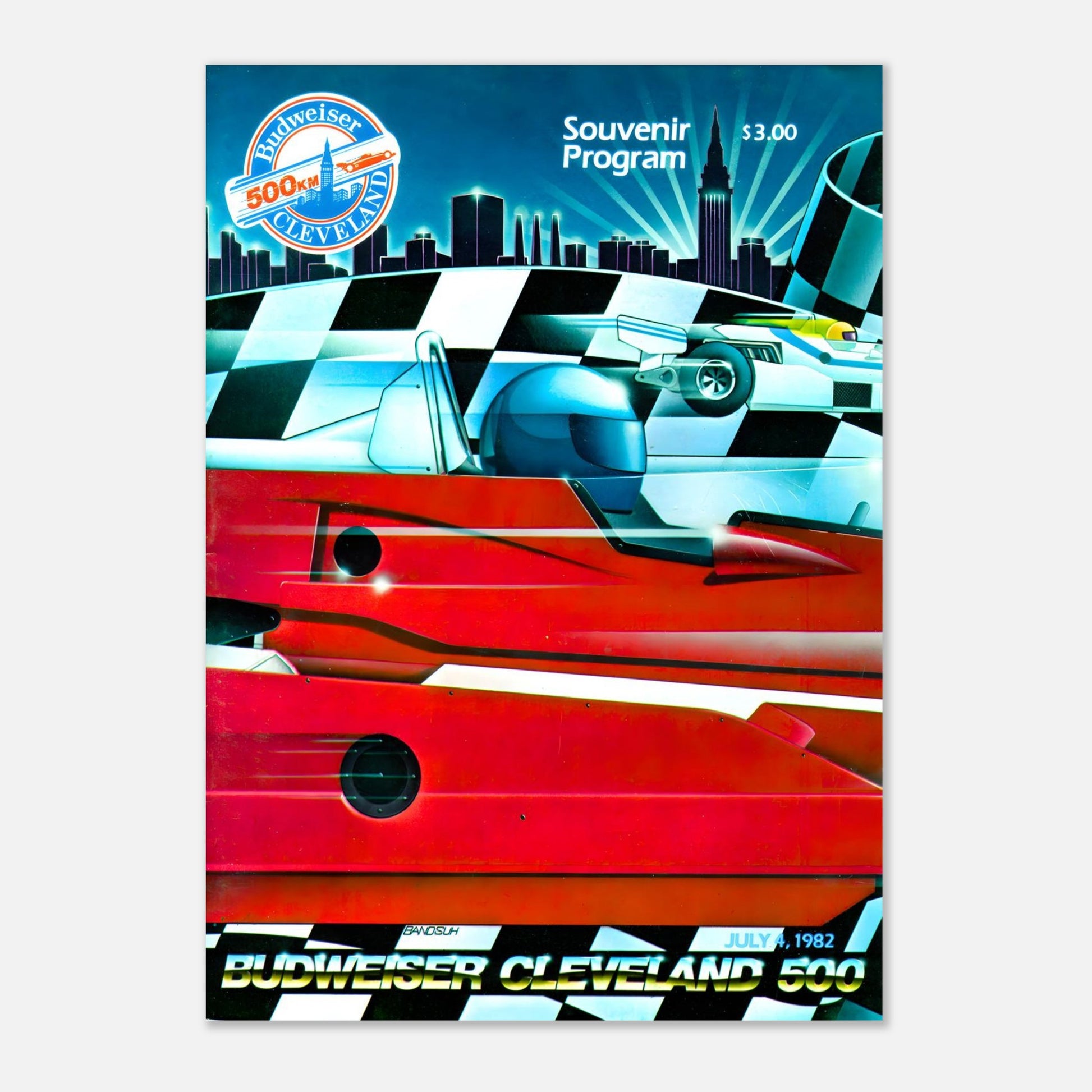 CART Budweiser Cleveland 500 - Burke Lakefront Airport&nbsp;- 1982 Retro Poster