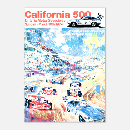 California 500 1974 Retro Poster