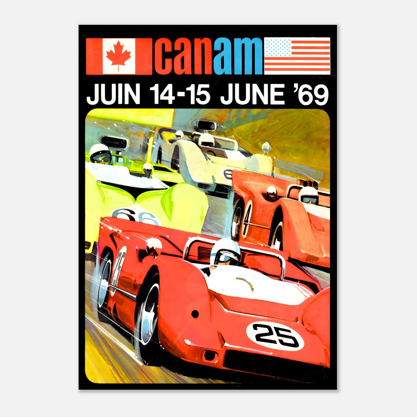 Canadian-American Challenge Cup 1969 Retro Poster Can-Am