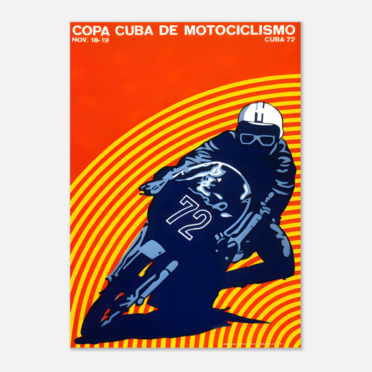 Cuban Moto Grand Prix Retro Poster 1972