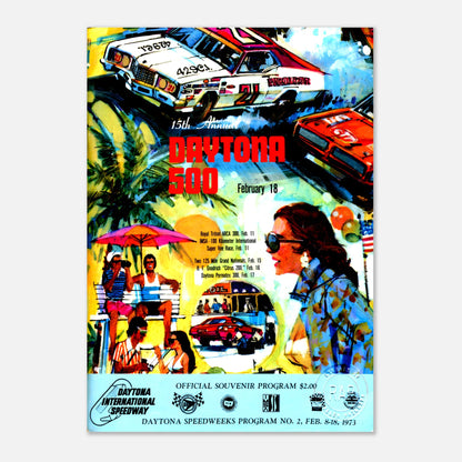 Daytona 500 1973 Retro Poster