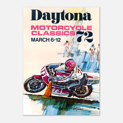 Daytona Moto Grand Prix Retro Poster 1972