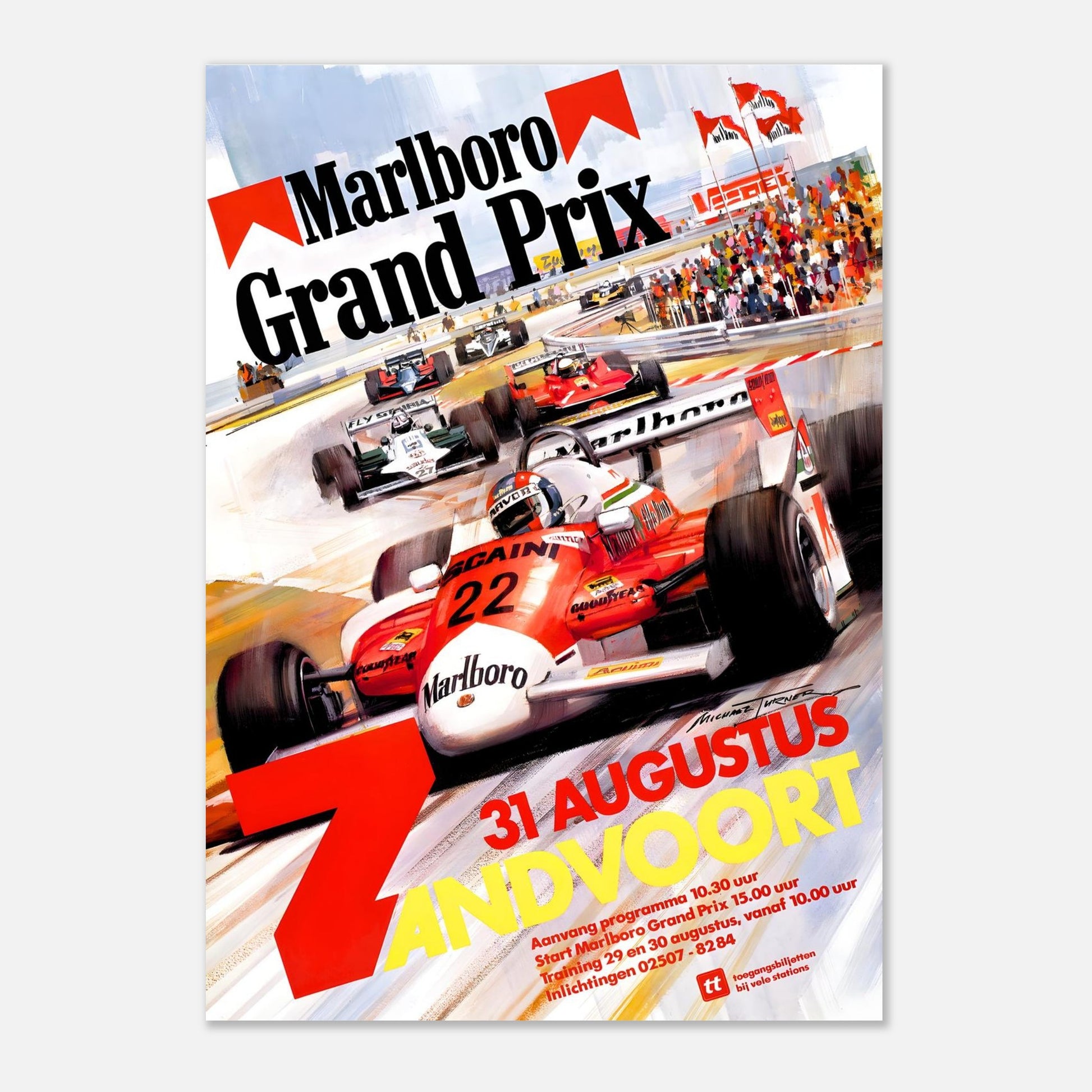 Dutch F1 Grand Prix Retro Poster 1980 - Zandvoort