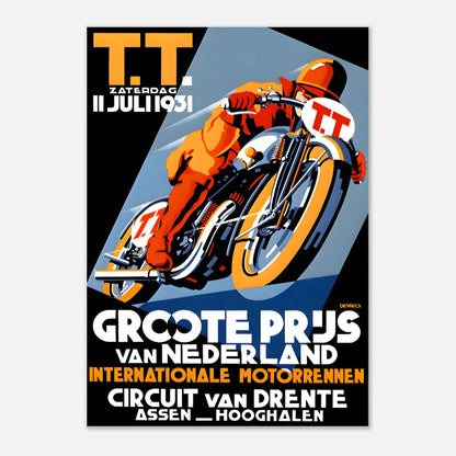Dutch Moto Grand Prix Retro Poster 1931 - Assen