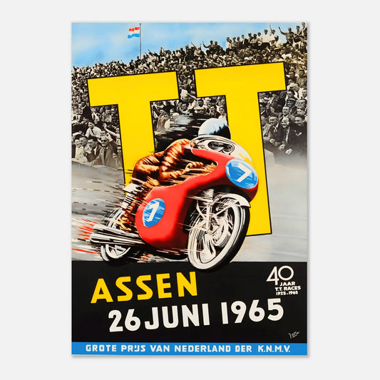 Dutch Moto Grand Prix Retro Poster 1965 - Assen