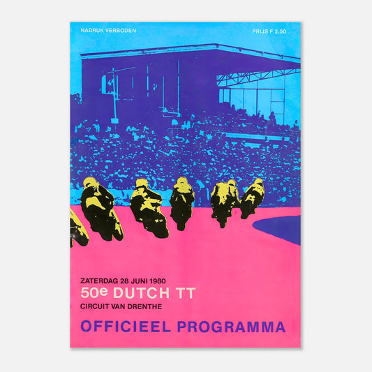 Dutch TT Moto Grand Prix Retro Poster 1980 - Assen