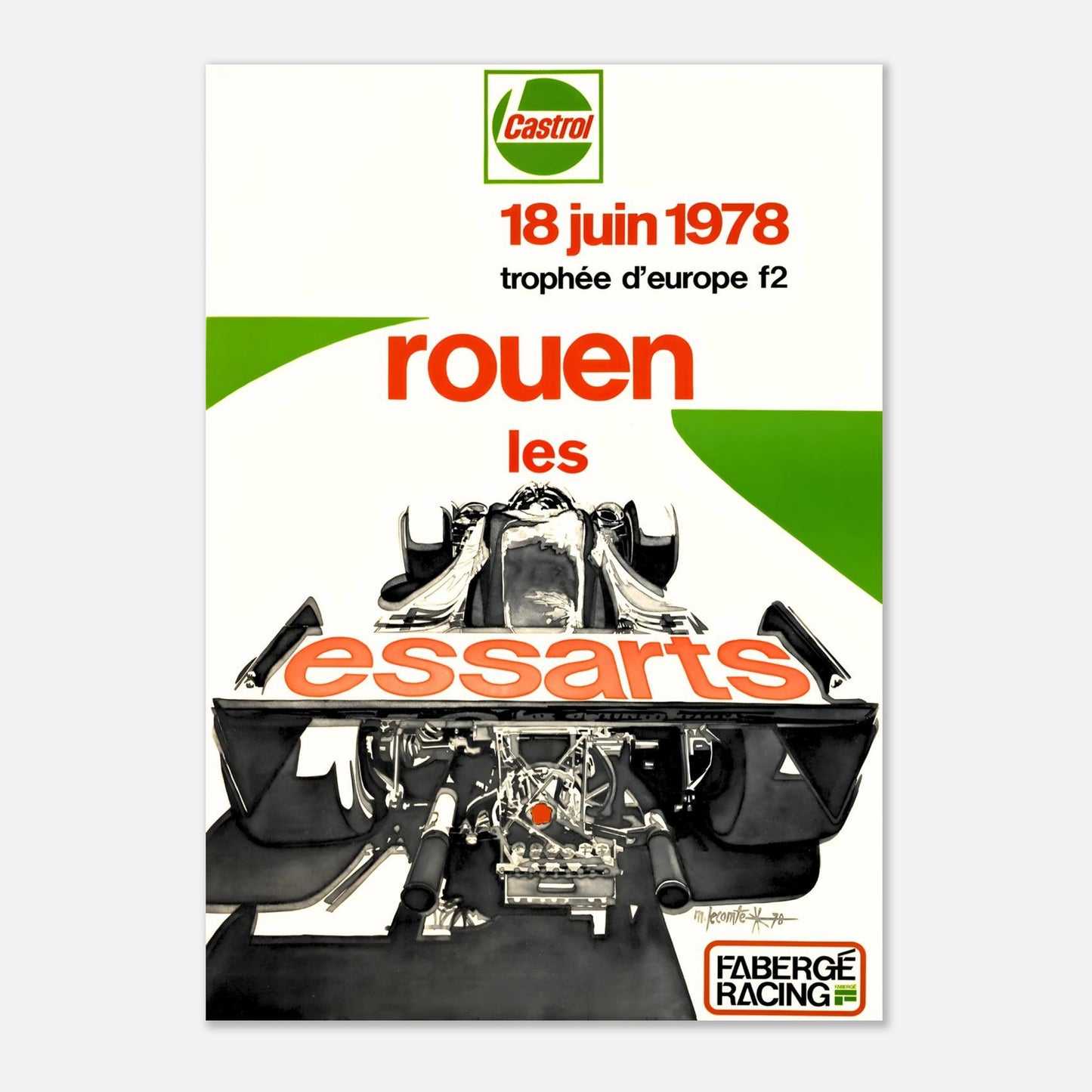 European F2 Grand Prix Retro Poster 1978 -&nbsp;&nbsp;Rouen les Essarts&nbsp;