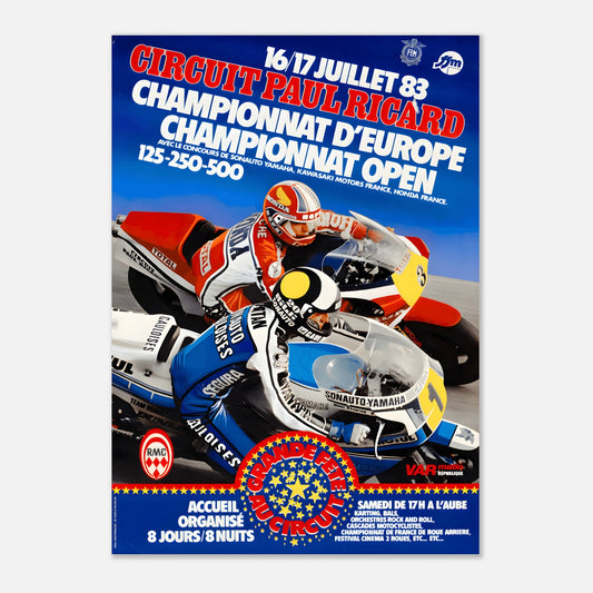 European Moto championship Retro Poster 1983 - Circuit Paul Ricard