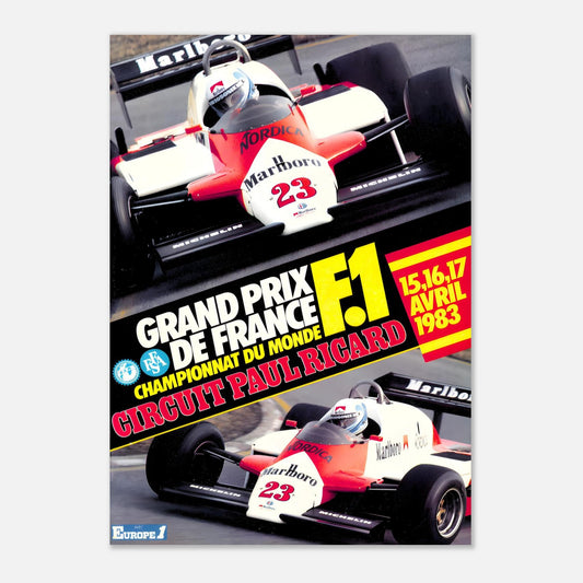France F1 Grand Prix Retro Poster 1983 - Circuit Paul Ricard
