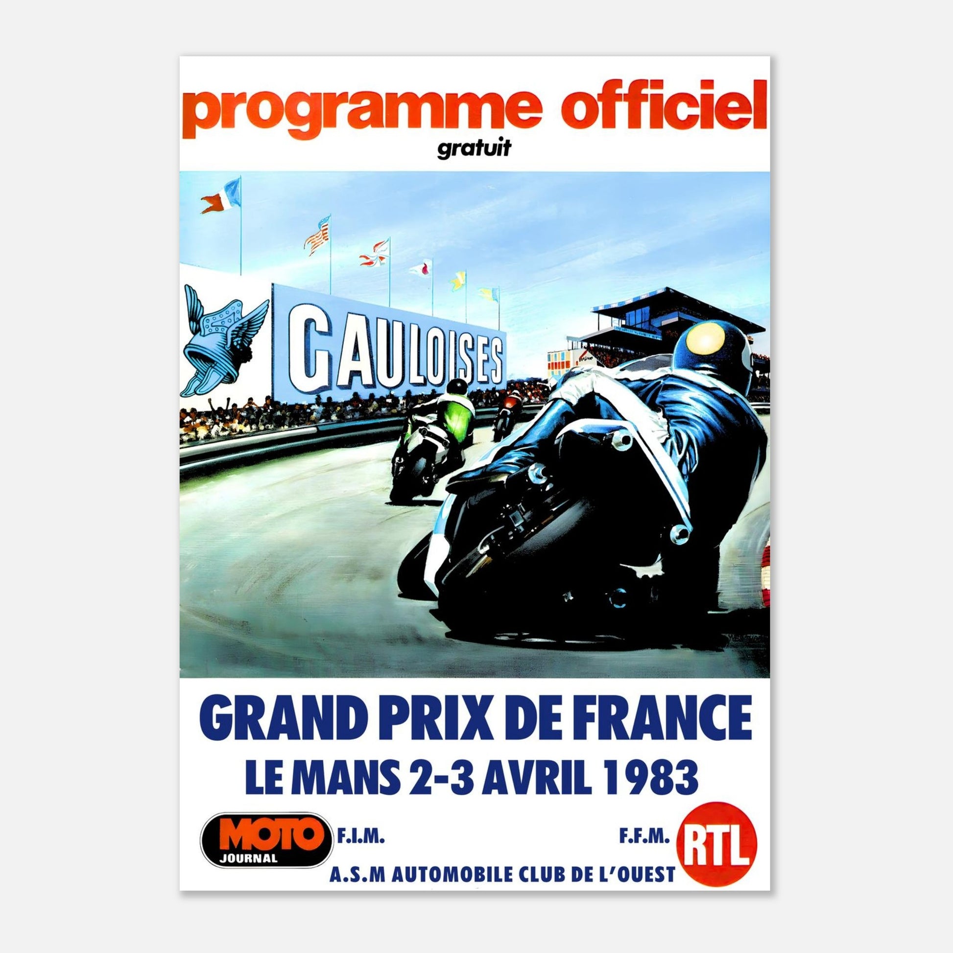 France Grand Prix Retro Poster 1983 - Le Mans