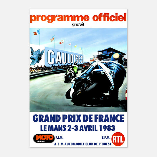 France Grand Prix Retro Poster 1983 - Le Mans