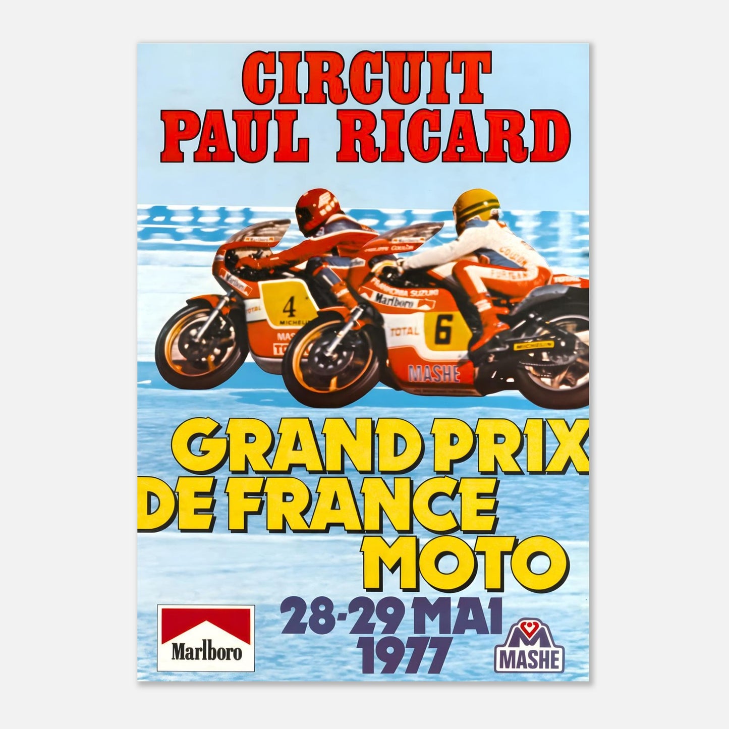 France Moto Grand Prix Retro Poster 1977 - Circuit Paul Ricard