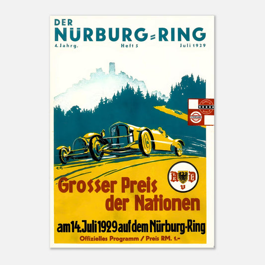 German Grand Prix Retro Poster 1929 - Nürburg-ring
