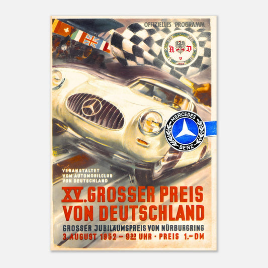 German Grand Prix Retro Poster 1952 - Nürburgring