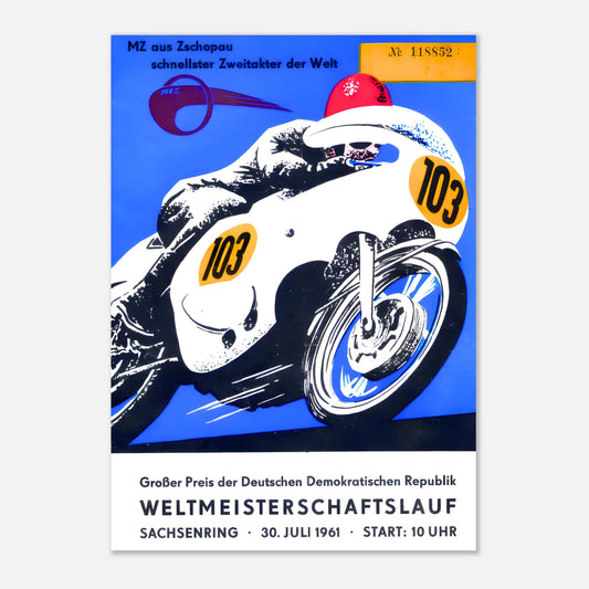 German Moto Grand Prix Retro Poster 1961