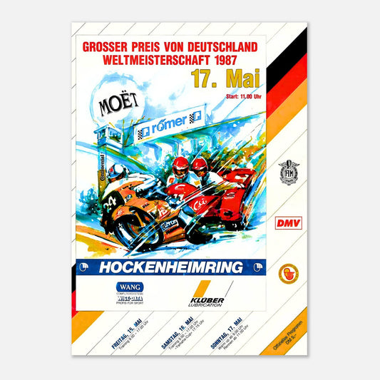 German Moto Grand Prix Retro Poster 1987 - Hockenheimring