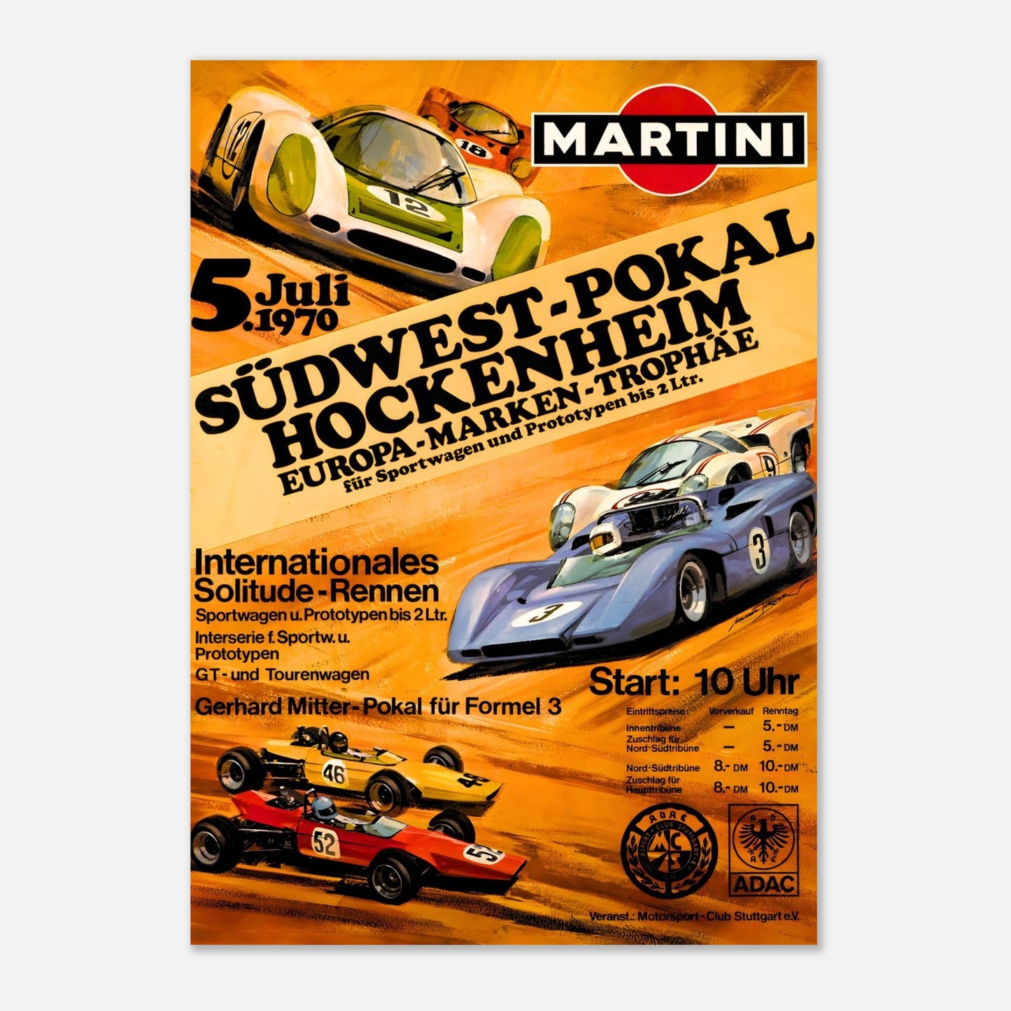 Grand Prix Südwest-Pokal Hockenheim - Martini&nbsp;1970 Retro Poster