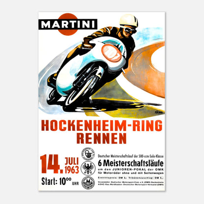 Hockenheim-Ring Moto Grand Prix Retro Poster 1963