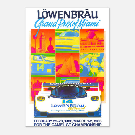 IMSA GT - Miami (Bicentennial Park)- 1986 Retro Poster